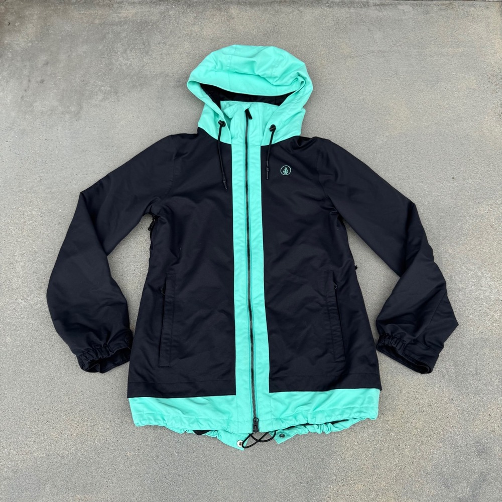 Volcom Mens VS10 Fit Snowboard Jacket 10K Waterproof Black Mint Green Small